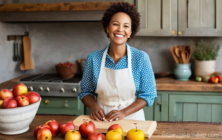 식품 건조법 전통과 현대의 결합 - **Prompt:** "A vibrant, cozy kitchen scene bathed in warm, natural light. A smiling woman in her lat...