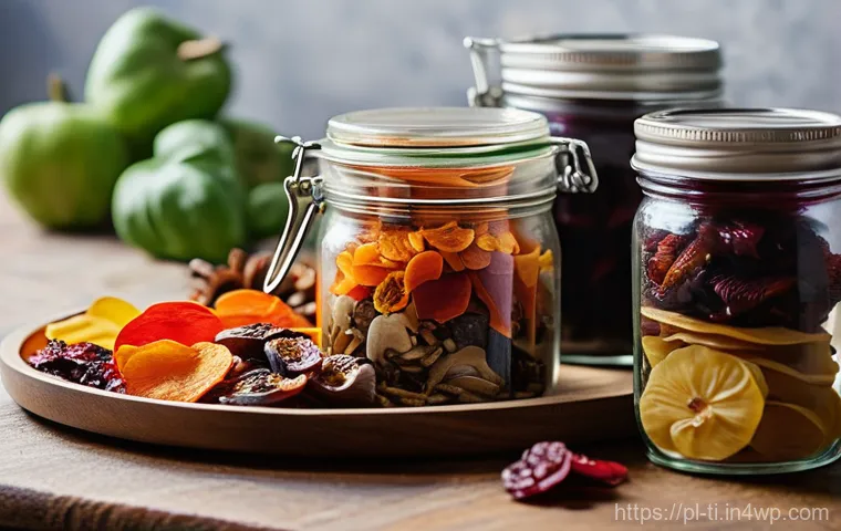 식품 건조법  전통과 현대의 결합 - **Prompt:** "A harmonious split-scene image demonstrating the blend of traditional and modern food d...