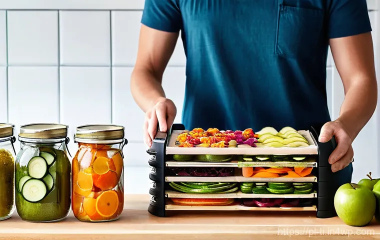 건조 식품을 활용한 간편 조리법 - **Vibrant Dried Fruit Energy Bites Preparation:**
    A bright, clean kitchen counter with various c...