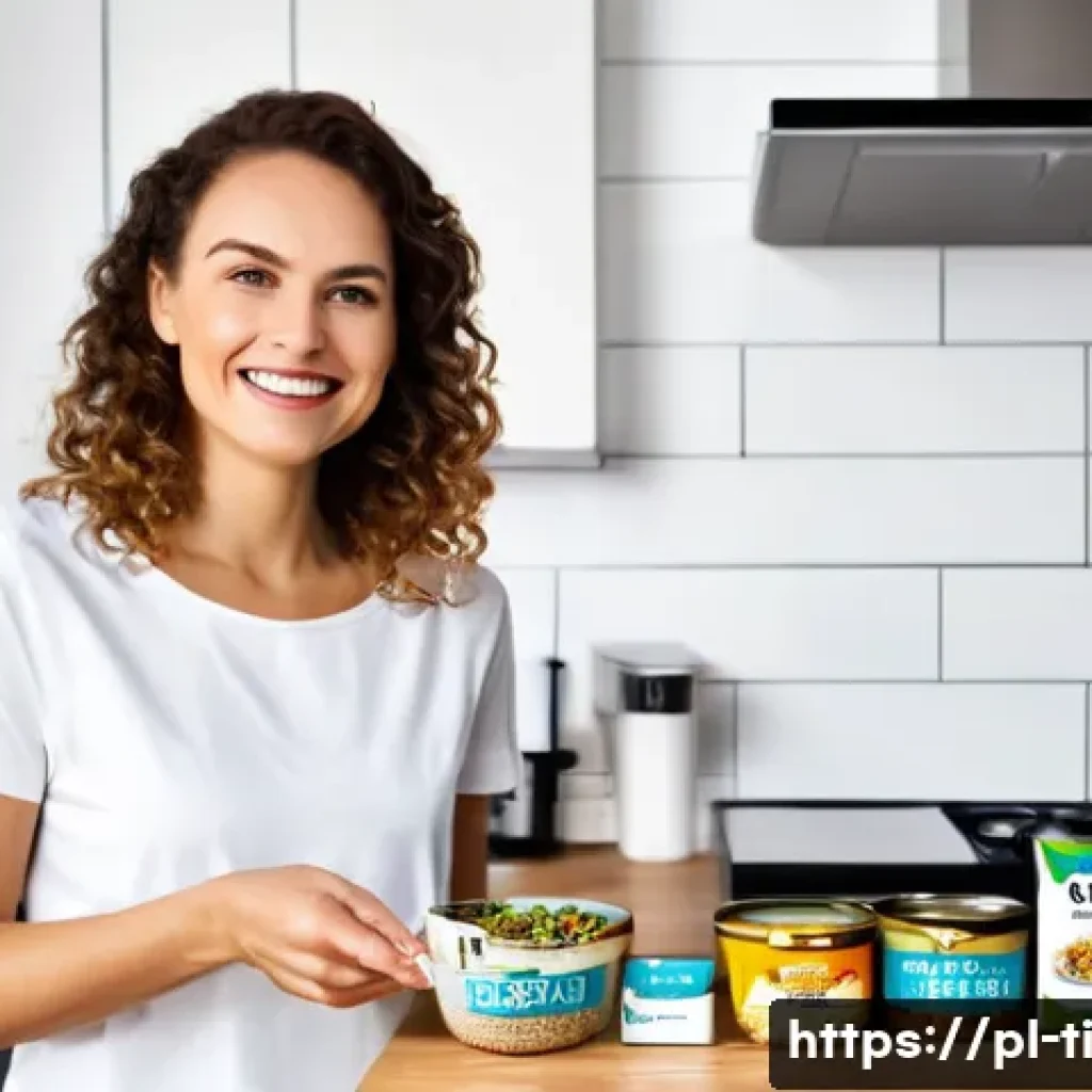 상업적 건조 식품 제조의 이점과 단점 - **Prompt 1: Modern Convenience and Quick Meal Solution**
"A candid shot of a young Polish woman,...