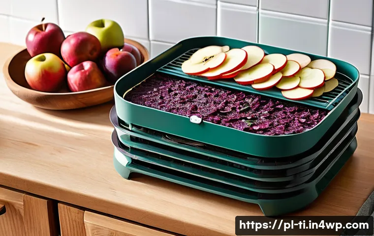 프로젝트로 진행하기 좋은 건조 식품 제조 - A warm and inviting scene in a modern, clean Polish kitchen. A high-quality food dehydrator is promi...