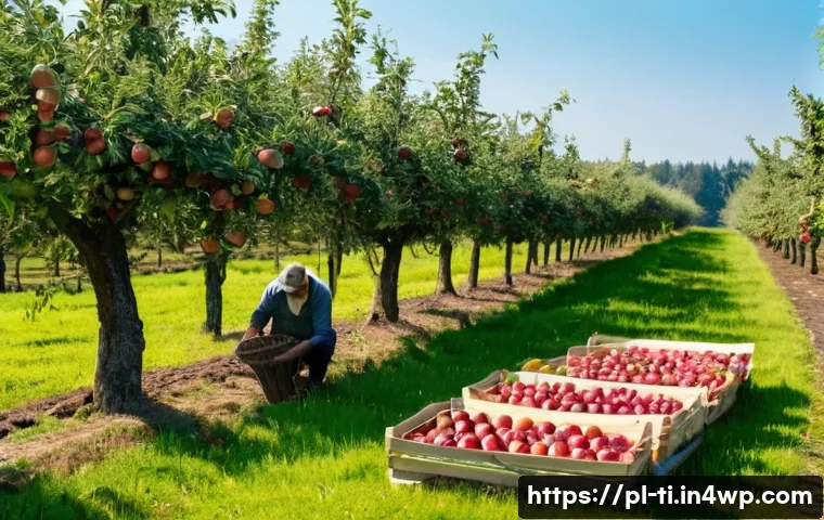 건조 식품 제조에 적합한 지역적 특성 - **Prompt:** A vibrant, sunny scene in a traditional Polish apple orchard in Sandomierszczyzna. A you...