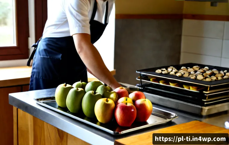 Home 16 전문가가 추천하는 건조 식품 제조 기법 - Photorealistic food preservation workshop in a bright Polish home kitchen, a food expert wearing a c...